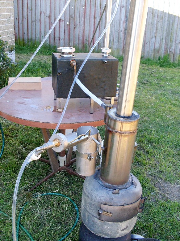 steam generator connected to the fractional still